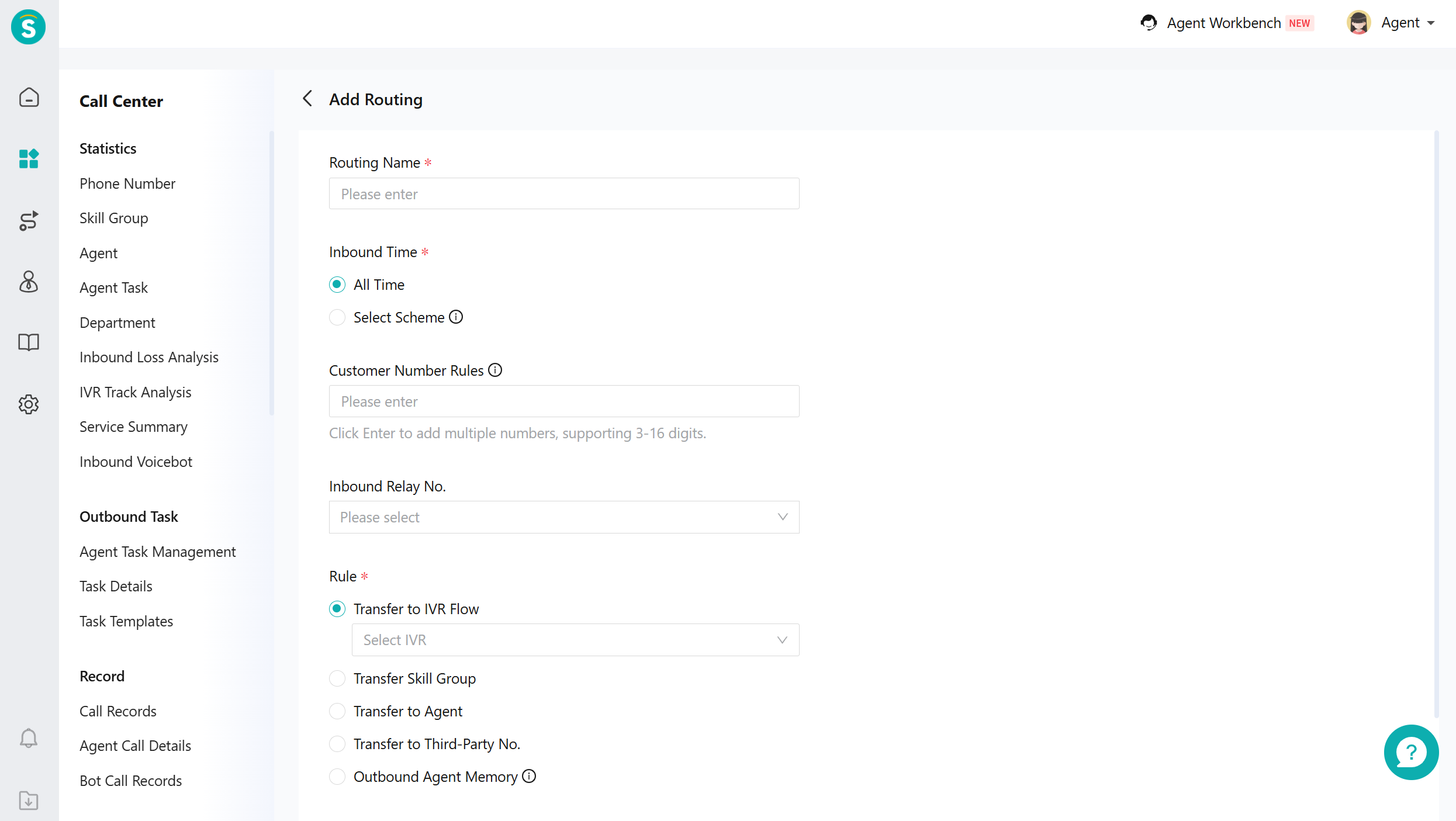 Call Center Inbound Routing Settings Page15
