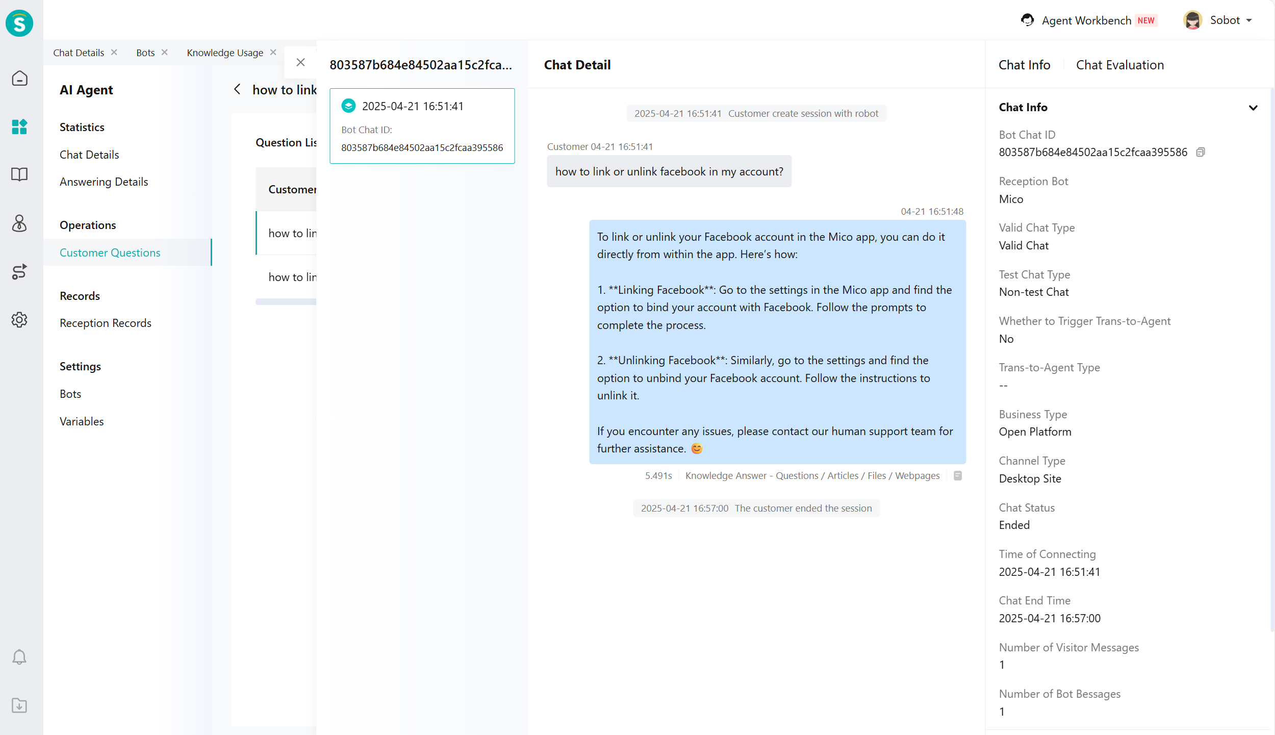 Chat Details Page for Customer Question03