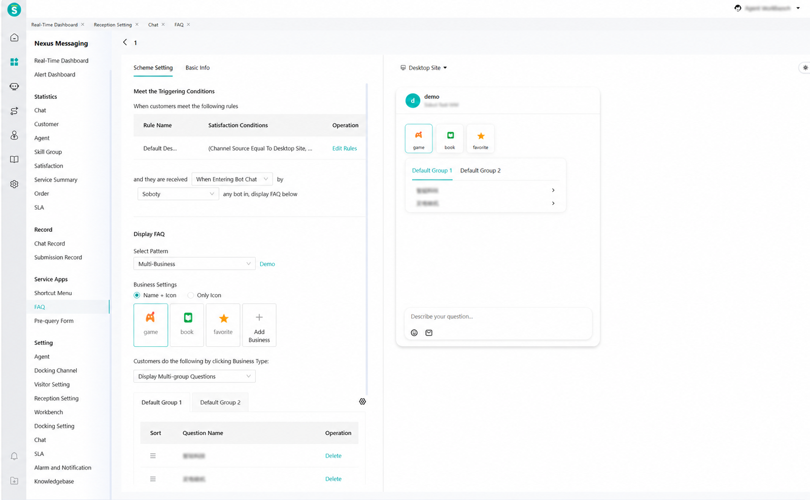 FAQ plan in Online Service