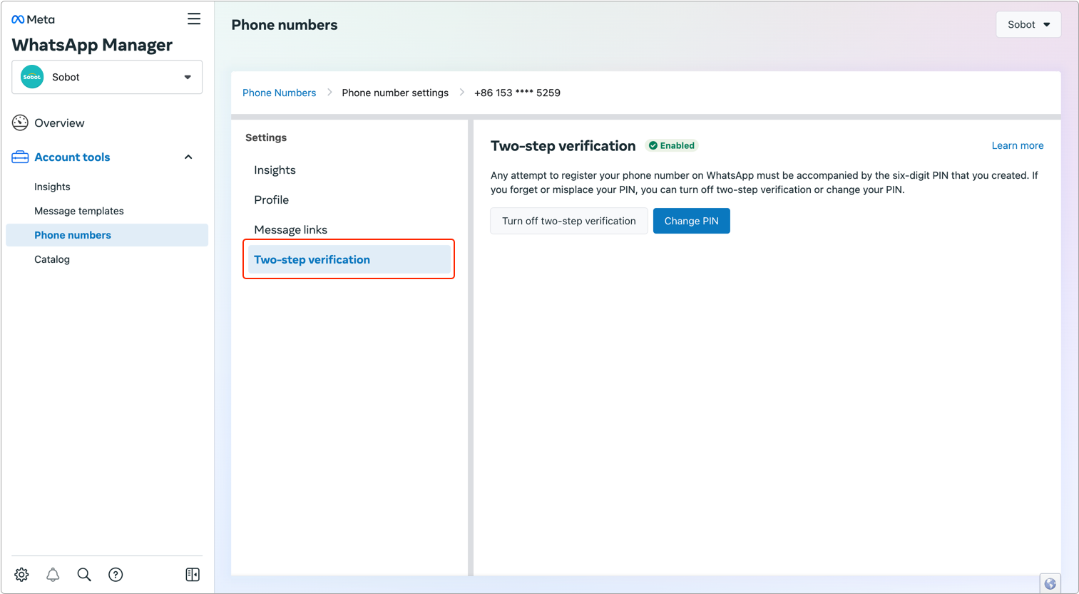 Conduct two-step authentication