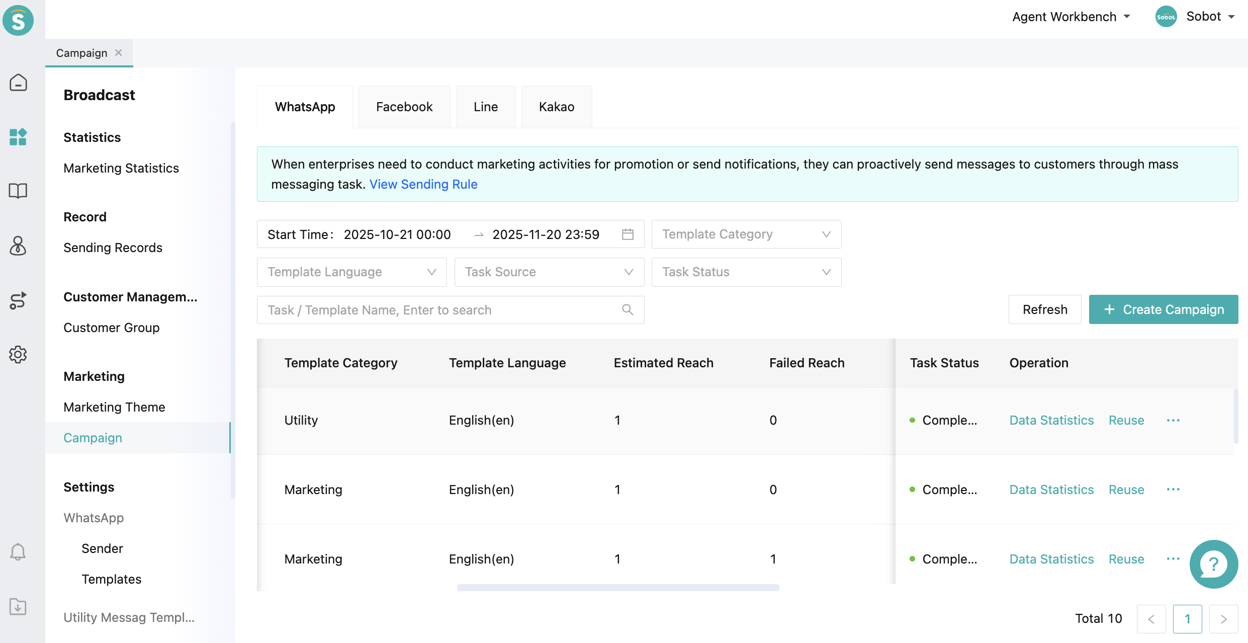 Sending Message Templates