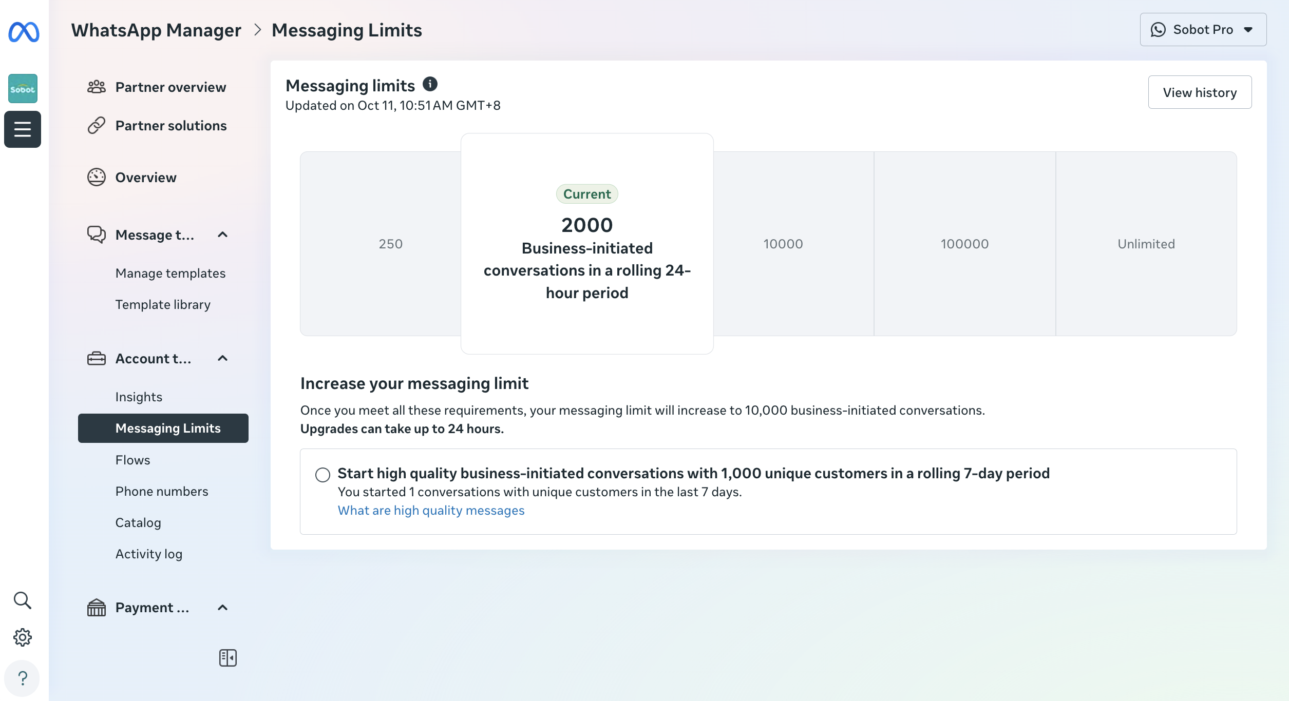 messaging limits