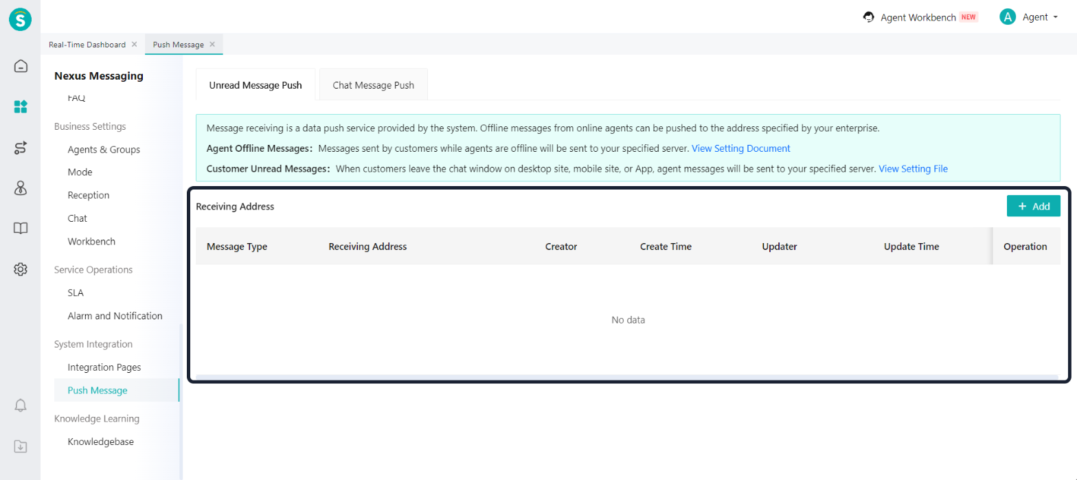 Message push - multiple receiving addresses